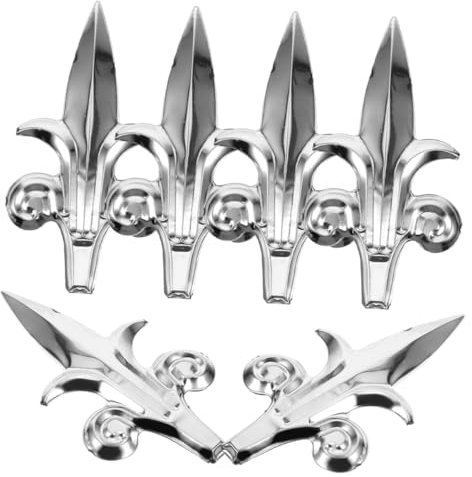 SEWOART 6pcs Stainless Steel Fence Finials with Pointed Shape, Classic Silver Gate Post Finials Enhancing Privacy and Easy to Clean, Elegant Outdoor Fence Topper Decoration for Garden