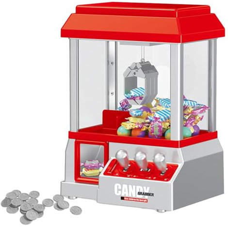 Cherry Game Machine, Retro Claw Machine arcadde, Toy Capture Machine Und 24 Game -Münzen Der Spielzeugfassungsmaschine Für Kinder Und Feiertage Für Kinder Und Partys