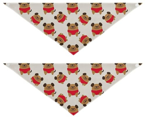 Hundehalstücher mit Druckknöpfen, weich, Cartoon-Motiv, für Hunde, Katzen, 2 Stück