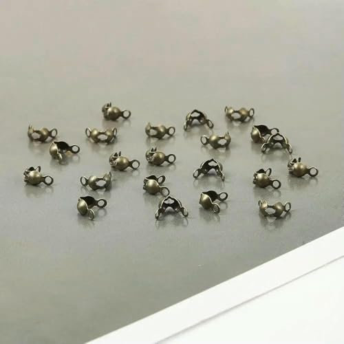 100 Stück 4 x 7 mm Verbinderverschluss passend für Kugelkette, Kalotte, Endcrimps, Perlen, Verbinderkomponenten für DIY-Schmuckherstellung, Zubehör, Bronze