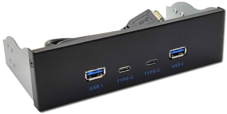 FIRSTXIU USB 3.2 Front Panel Hub Multi-USB Slot USB3.2 Type-c Super-Speed Port Fits 3.5 Open Bay Space Optical Drive Panel
