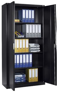 C+P | Stahlschrank mit Flügeltüren | HxBxT 1950 x 1000 x 420 mm | Schwarzgrau