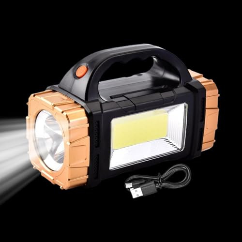 Lampe de poche solaire rechargeable par USB, étanche, lampe torche LED portable pour camping, randonnée, pêche, activités de plein air, 15,5 x 7 x 10,5 cm
