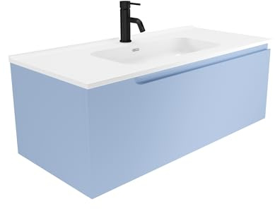 Mobile Bagno Sospeso 60 cm 1 Cassetto Carta da Zucchero Con Lavabo Mod. Ardenne