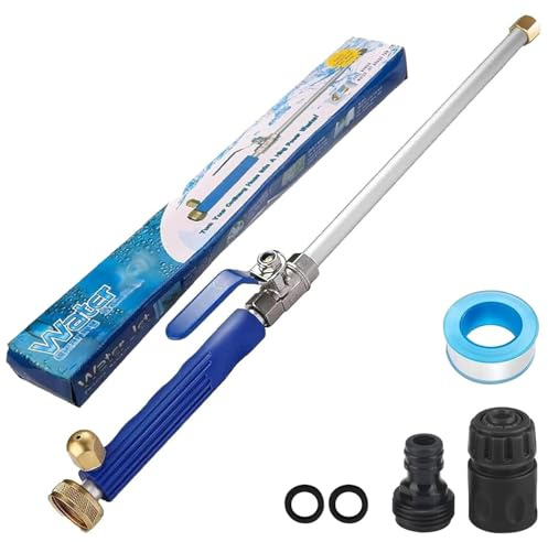 High Pressure Power Washer Wand,Watering Sprayer Cleaning Tool,Upgraded Hydro Jet Water Hose Nozzle with 2 Different Nozzles,Quick Connect FlexibleWand Lance for Gutter Patio Car Pet Window