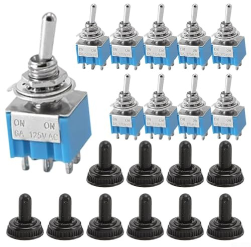 Yuanpgky Kippschalter, Ein-Aus-Schalter, 3 Positionen, SPDT, 16 A, 250 VAC, rechteckig, elektrischer Schalter für Auto, Boot, Armaturenbrett, für Modell KCD3-101/3P, Schwarz