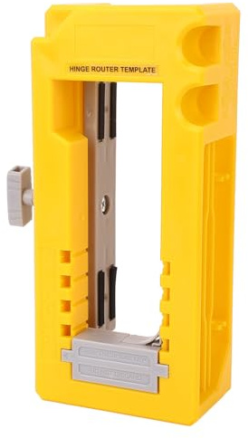 Fabater Gabarit de Mortaise de Charnière de Porte Robuste Gabarit de Charnière de Porte Réglable pour de Rayon 1/4 Po et 5/8 Po, Comprend un Foret de à Centrage Automatique pour une Finition