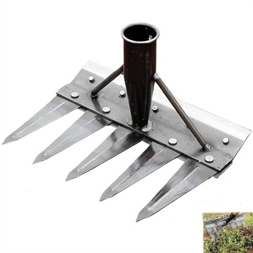 Rastrillo de hierro 2026 de 2.0, 2/3/4/5/7 dientes, acero al carbono, rastrillos de deshierbe de jardín, cabezal de herramienta de deshierbe de jardín resistente, desbrozador de mano desmontable