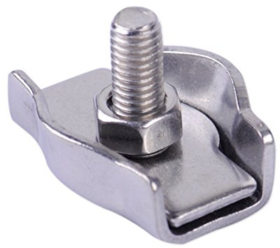 LETAOSK 10 pcs en Acier Inoxydable Câble Simple Poignées Câble Pinces Étrier Clips 10mm