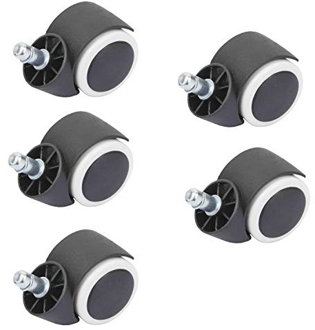Duhome Stuhlrollen Hartboden Rollen Bürostuhlrollen Stift 11 mm, 5er Set Rollen, Model:283