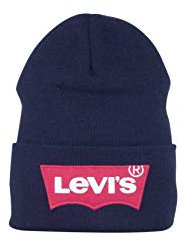 Levi's Herren Oversized Batwing Beanie Strickmütze, Schwarz (Noir Regular Black 59), One Size (Herstellergröße: UN)