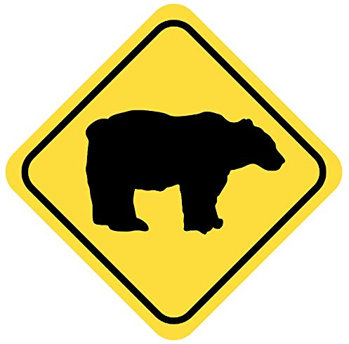 Samunshi® Bär Warnschild Warndreieck Aufkleber Achtung Vorsicht Tier - 25x25cm mehrfarbig