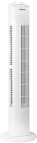 MEDION Tornfläkt, 3 tysta hastighetsinställningar, 45 watt effekt, omkopplingsbar svängfunktion – oscillation, MD18164, vit
