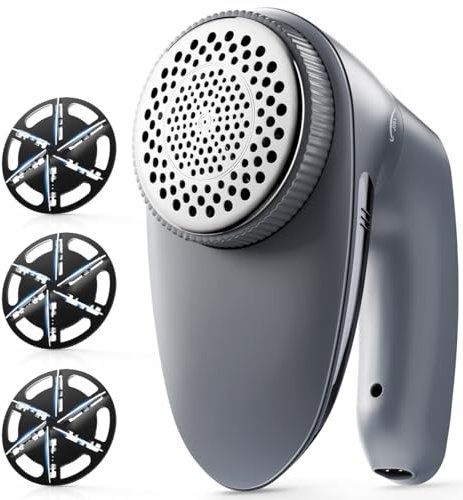 POPCHOSE Levapelucchi Elettrico Ricaricabile, Levapelucchi Elettrico Ricaricabile per Tessuti, Maglioni, Divani, Tappeti, Rimuovi Pallini con Due Lame a Sei Foglie Extra