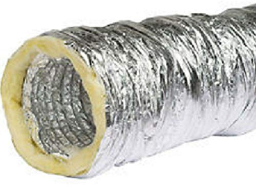 TUBO FLESSIBILE COIBENTATO IN ALLUMINIO SCATOLO DA 10 m PER CANALIZZAZIONE ARIA (100 mm)