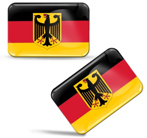 Biomar Labs Deutschland Adler Auto Flagge Aufkleber 3D Doming 2er Set F 34