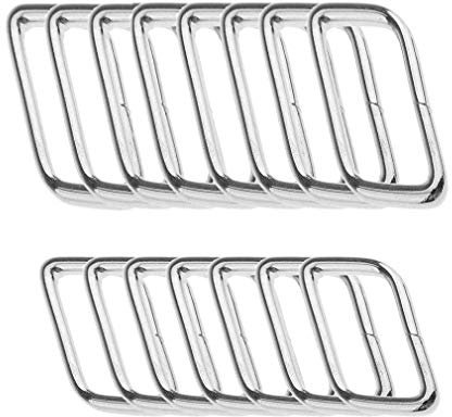 BuxiuGK 40 Stück Metall Quadrat Ringe Rechteckringe 32 mm 38 mm Quadratische Schnallen Metallring für Tasche DIY Zubehör,2 Größen,Silber