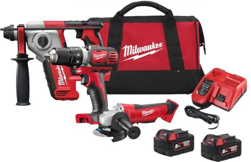 Milwaukee - Pack de 3 máquinas + 2 baterías de 5 Ah + cargador M18BPP5A-503A MILWAUKEE-4933472242