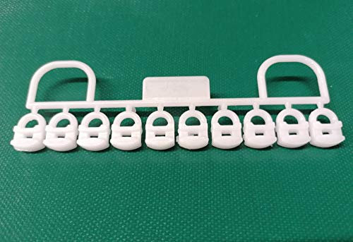 TENDAGGIMANIA Ganchos para cortinas, kit deslizantes, 50 unidades, de PVC para riel de cortina, barra de aluminio