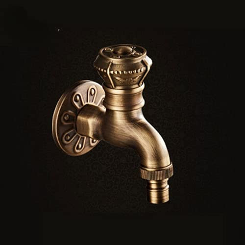 Faucet Retro Antiguo Baño de Latón Montado en la pared Lavadora Faucet MOP Fregajos Grifo de jardín al aire libre