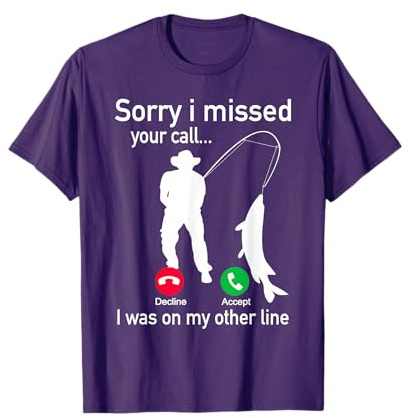 Fishing Phone Call with Fishing Line - Funny Fish Fisherman T-Shirt