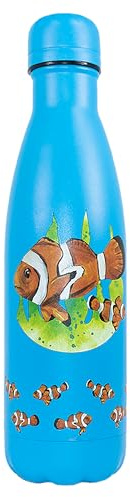 NatureVac - Poisson Clown de Deluxebase. Bouteille gourde de voyage sous vide réutilisable isotherme pour l'eau chaude, le café, le thé