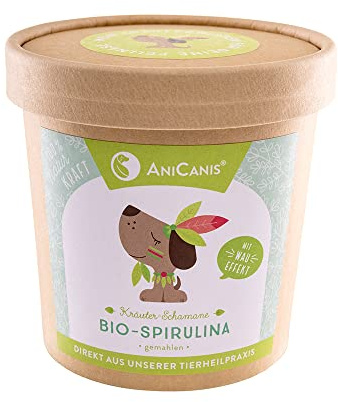 AniCanis Bio Spirulina für Hunde & Katzen - Immunsystem & Darmflora - 150g | reich an Chlorophyll & Phycocyanin, Fellwechsel & Nährstoffmangel, Protein-Quelle, Barf-Zusatz, vegan