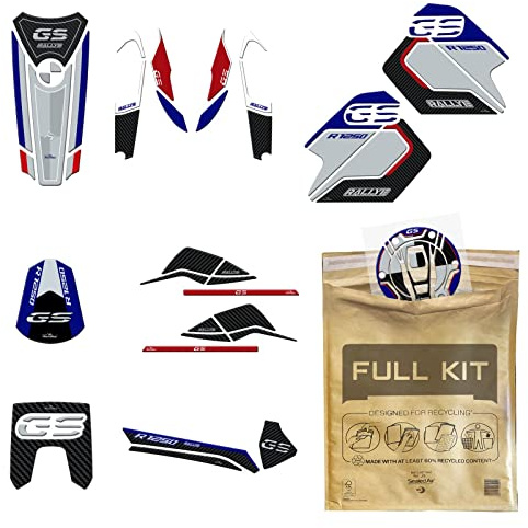 Resin Bike Adhesivos de Moto Compatibles con BMW R 1250 GS Adventure Rallye 2021-2024. Protecciones de Moto de Choques y Arañazos. Kit Completo Adhesivos 3D Resinados - Made in Italy