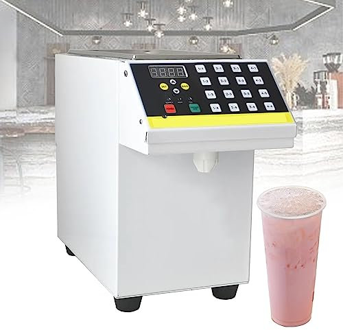 ZPRMMN Fructose Quantitative Machine, Automatic Fructose Dispenser, 8.5L Bubble Tea Equipment Sugar Syrup Dispenser For Restaurants Snack Bar Coffee Shop (Color : White, Size : 220V)