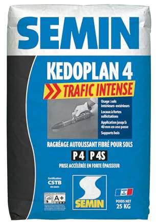 Semin - Enduit de Ragréage autolissant - Kedoplan 4 Traffic Intense - Intérieur/Extérieur - Sac 25 kg