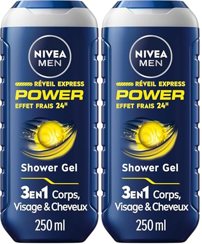 Nivea Men Gel Douche Réveil Express 3en1 250 ml (Lot de 2)