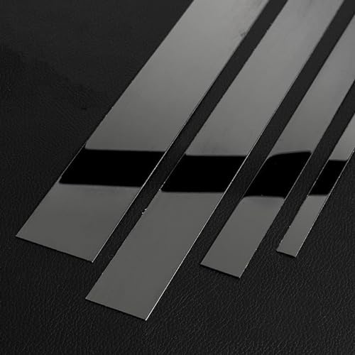 3 metros Autoadhesivo Moldura de pared de acero inoxidable borde de metal autoadhesivo flexible, diseño despegar y pegar, moldura metalizada y mo(Size:Width 10cm/3.93inch,,Color:Negro brillante)