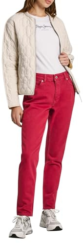 Pepe Jeans Femme Jean Coupe Taper Taille Haute Violet