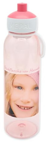 Mepal Wasserflasche Pop-up Campus 500ml - mit ihrem Foto, Name, Spruch (pink)