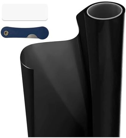 Película tintada para ventana de automóvil, rollo de parasol de 20 pulgadas de ancho x 20 pies de largo, película de protección universal de vinilo oscuro con 5% de VLT, protección contra rayos UV y