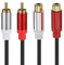 LOKEKE 2 RCA Stecker auf 2 RCA Buchse Kabel 1,5 m, vergoldet 2 Cinch auf 2 Cinch Audiokabel Kabel Y-Adapter für Tablets, MP3, HiFi-Stereoanlage, Lautsprecher (männlich zu weiblich)