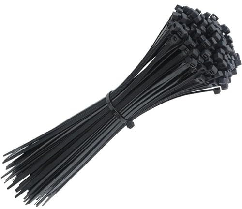 Kabelschlauch Schwarz Selbstsichernder Nylon-Kunststoffbinder, 100 Stück, schwarzer Kabelbinder-Befestigungsring, Kabelbinder, Reißverschluss-Wraps, Nylon-Kabelbinder-Set (Color : 5-200)