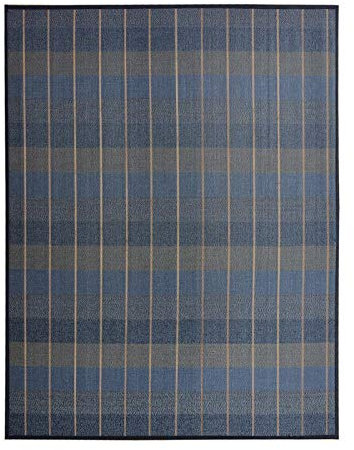 Hogar y Mas Alfombra BAMBÚ Natural Cuadros (Azul, 180X250CM)