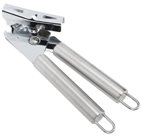 Seguro Abrelatas Cortado, Acero Inoxidable Manual Abrelatas, Mano Abrebotellas - Ergonómico Abrelatas de Corte - Tarea Pesada Abrelatas de Mano para Hogar Cocina Exterior (Mango
