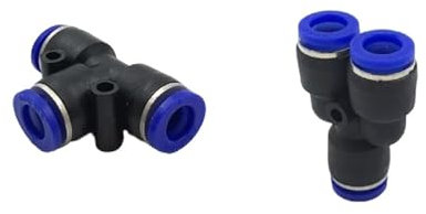 PY PE TY T-Stück in Form 4 6 8 10 12 16 mm 3-Wege-Anschluss Pneumatischer Rohrverbinder Rohr Luftschlauch Schnellverschluss Armaturen 5 Stück(Pe10)