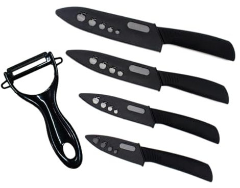 Amosfun Juego De Cerámica 5 Piezas Cuchillo De Cocina Cerámica y Abs Resistente