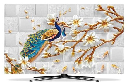 TV Cover For LED LCD Hanging Desktop Curved Screen 22-80 In Indoor TV Dust Cover Light Luxury Style Living Room And Bedroom Decorative(Size:80IN,Color:C)
