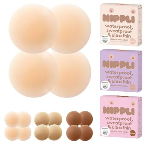 Nippli Premium Nippelcover – Nippelpads Waschbar & Wiederverwendbar – Nippelcover ultradünn aus Silikon [8cm] – Selbstklebende Nippel Cover