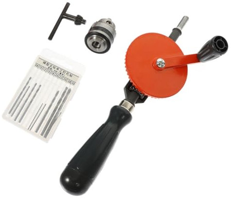 Housoutil Holzbohrer Handbohrer Mit Handkurbel Für Manuelles Bohren Inklusive Bohrern Für Präzises Arbeiten Und Einfache Handhabung