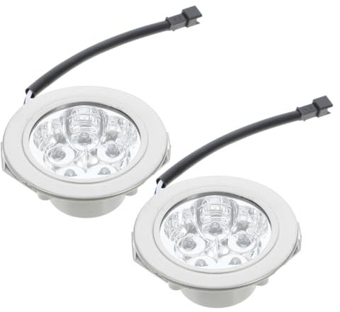 NAMOARLY Range Hood Led Light Bulbs 2w Dc12v Energy-Saving Cold Light Replacement for Kitchen Exhaust Ventilation Stove, 2pcs Round Ceiling Lamp Fittings for Integrated Cooker Hood
