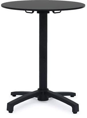 METRO Professional Gastro Klapptisch mit Tragegriff Massini, Alu, Ø 70 x 74 cm, HPL Tischplatte, schwarz