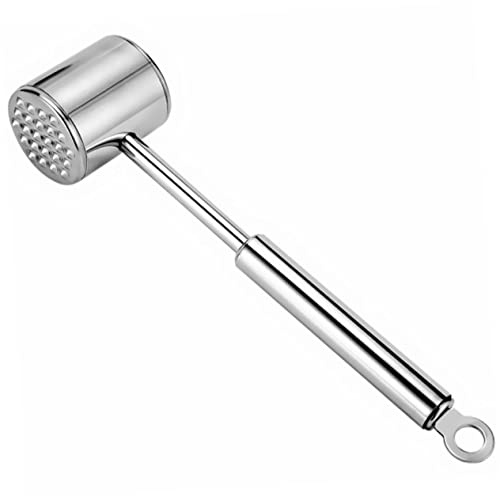 SECFOU Batticarne Acciaio Inossidabile Martello Professionale per Intenerire con Manico Lungo Strumento Multifunzionale per Cucina e Barbecue Facile da Usare e Lavabile Lavastoviglie