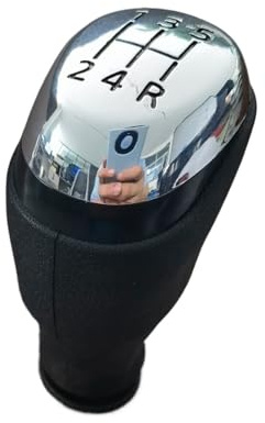 Copricambio Per Clio 4 IV MK4 Testa del bastone manuale Maniglia a leva del cambio Interni auto Accessori di ricambio 5 Pomello del cambio a 6 velocità Coprileva del cambio(Chrome 5 Speed)