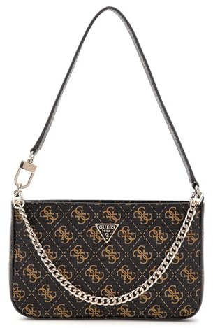 GUESS Noelle II Mini Top Zip Shoulder Bag Brown Logo