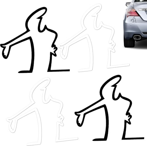 Yoljun 4 Stück Auto Aufkleber Lustige, Wütender Mann Kratzer Erinnerung Autoaufkleber, Kühlschrankaufkleber, Glastüraufkleber, personalisierte kreative Aufkleber, Cartoon Comics Aufkleber